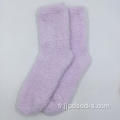 Chaussettes confortables en microfibre épais violettes